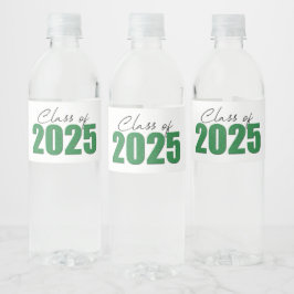 Grönt Glitter klass 2025 Vattenflaskor Etikett