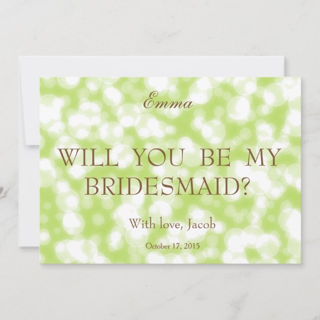 Grönt Glitter kommer du att bli min bridessa Inbjudningar (Framsida)
