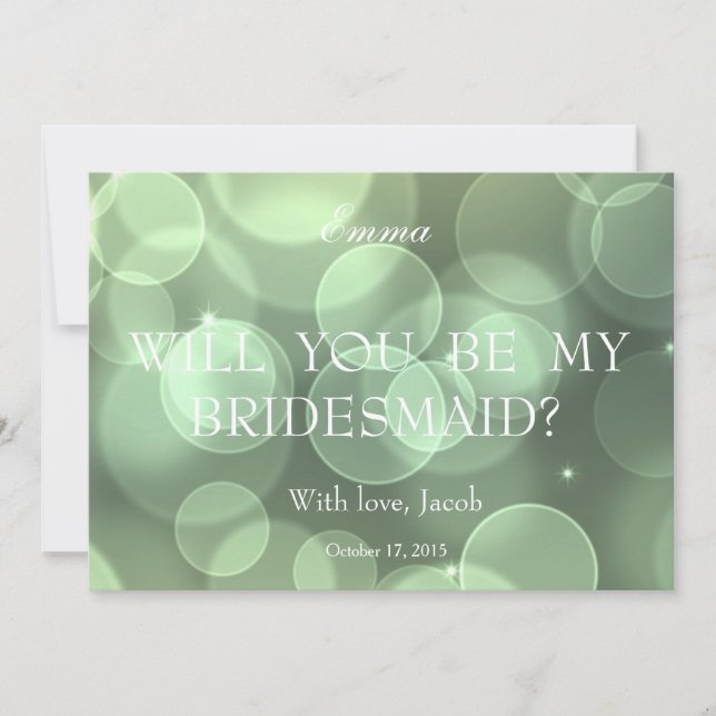 Grönt Glitter kommer du att bli min bridessa Inbjudningar (Framsida)