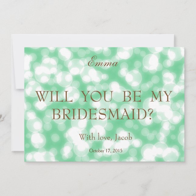 Grönt Glitter kommer du att bli min bridessa Inbjudningar (Framsida)