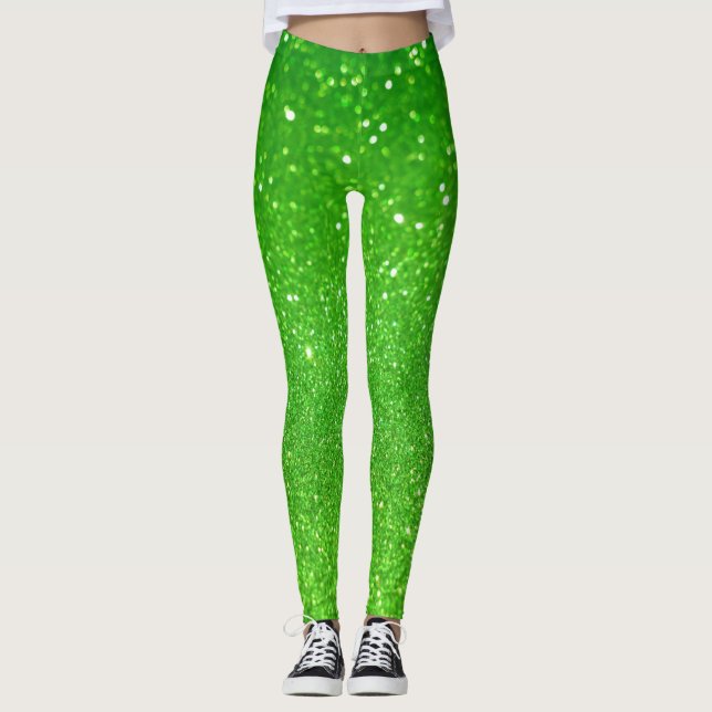 Grönt glitter leggings (Framsida)