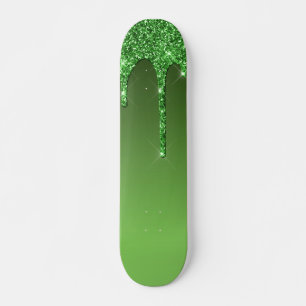 Grönt Glitter Mini Skateboard Bräda 18,5 Cm