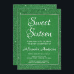 Grönt Glitter och Gnistra Söt 16 Födelsedagsfester Inbjudningar<br><div class="desc">Inbjudan till Sweet sixteen av grönt Glitter och Gnistra. Den här inbjudan är perfekt för en Grönt som Themes Girl's Sweet 16 Födelsedagsfest tittar att fira i Grönt och Silver Foil. Kontakta designern om du vill ha matchande artiklar.</div>