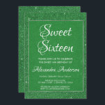 Grönt Glitter och Gnistra Söt 16 Födelsedagsfester Inbjudningar<br><div class="desc">Inbjudan till Sweet sixteen av grönt Glitter och Gnistra. Den här inbjudan är perfekt för en Grönt som Themes Girl's Sweet 16 Födelsedagsfest tittar att fira i Grönt och Silver Foil. Kontakta designern om du vill ha matchande artiklar.</div>