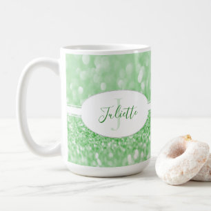 Grönt Glitter personalisera Kaffe Mugg