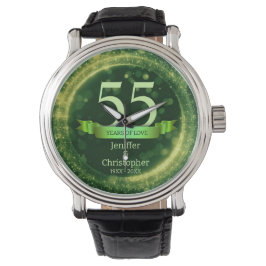 Grönt Glitter Redigera år Bröllop-årsdag Armbandsur