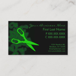 Grönt glitter snurra hårklippta affärskort visitkort
