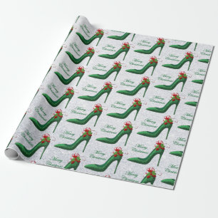 Grönt Glitter Stenar Papper radbrytning Presentpapper