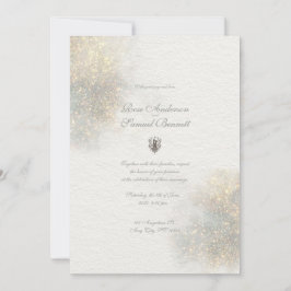 Grönt Glitter Watercolor Shapes Bröllop Inbjudningar