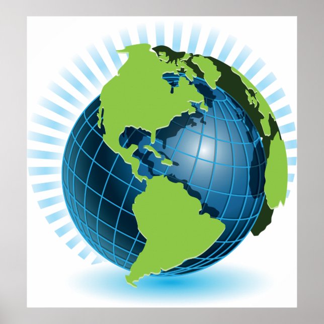 Grönt Globe Poster (Framsidan)