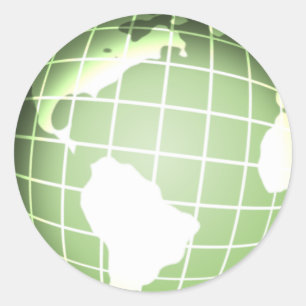 Grönt Globe Runt Klistermärke