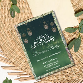 Grönt Gnistra Eid al Adha Dinner Party-inbjudan Inbjudningar