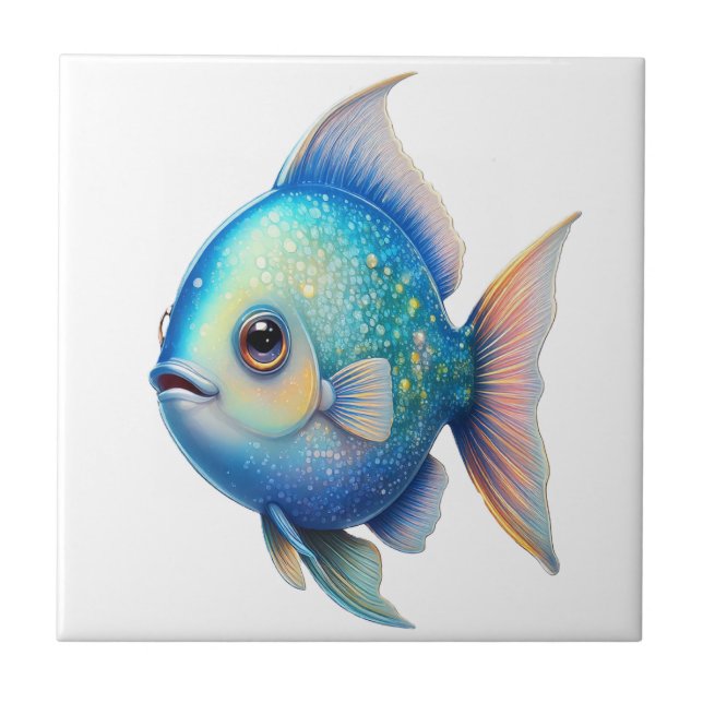 Grönt Gnistra Fish Kakelplatta (Framsidan)