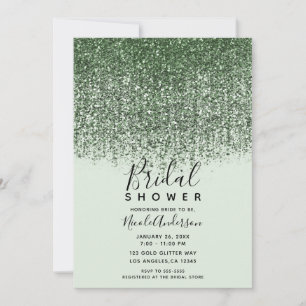 Grönt gnistrande glitter St. Patricks bröllopsdusc Inbjudningar