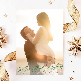 Grönt God jul Elegant Splendor Photo Julkort