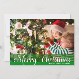 Grönt God jul fotokort Julkort