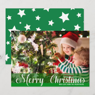 Grönt God jul fotokort Julkort