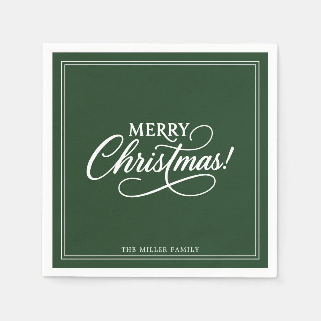 Grönt God jul, helgdag Pappersservett (Framsidan)