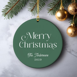 Grönt God jul Modern Type Photo Julgransprydnad Keramik