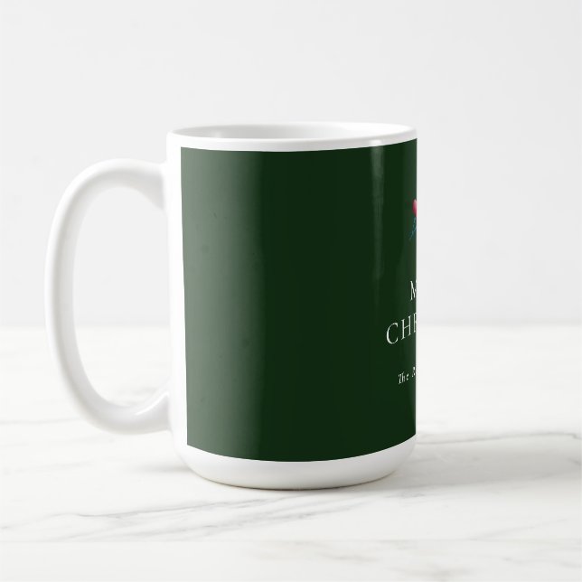 Grönt God jul Personlig Family Kaffemugg (Vänster)