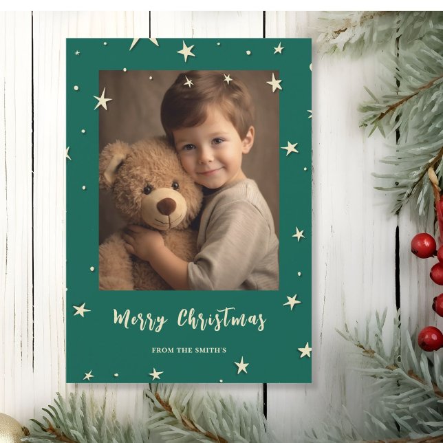 Grönt God jul Photo Julkort (Skapare uppladdad)