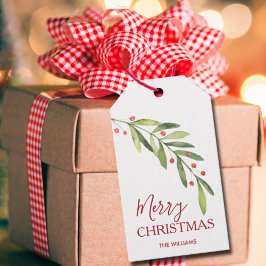 Grönt God Jul Presentetikett