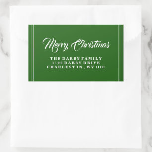 Grönt God jul Sticker Rektangulärt Klistermärke