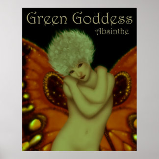 Grönt Goddess Absinthe Poster