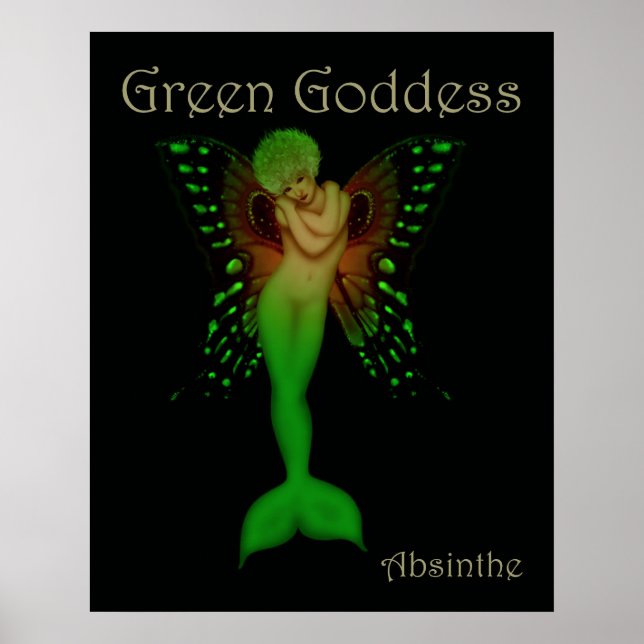 Grönt Goddess Absinthe Poster (Framsidan)