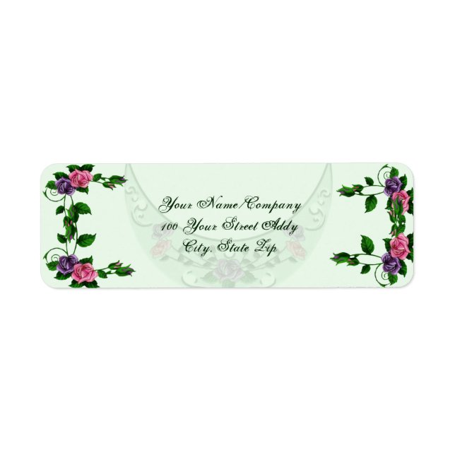 Grönt Goddess Upright Crescent Returadress Etikett (Framsidan)