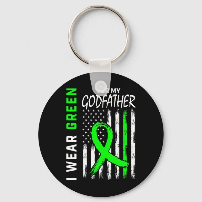 Grönt Godfather Kidney Disease Cerebral Palsy Awar Nyckelring (Framsida)
