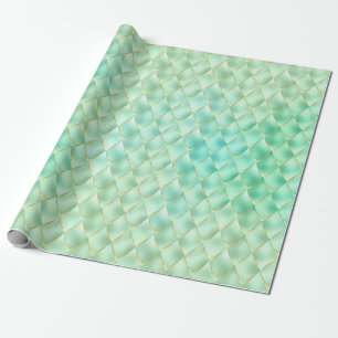 Grönt Golden Pearl Sjöjungfru Dragon Scales Mönste Presentpapper