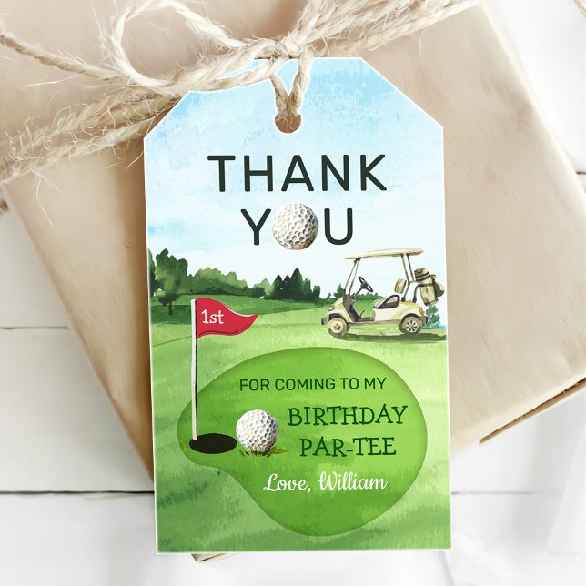 Grönt Golf 1:a födelsedagspresen Presentetikett (Skapare uppladdad)