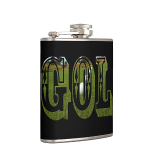Grönt Golf Bild Logotyp, vinylsvälld höftkolv Fickplunta