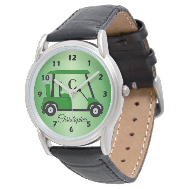 Grönt Golf Buggy Watch Armbandsur (Vinklad)