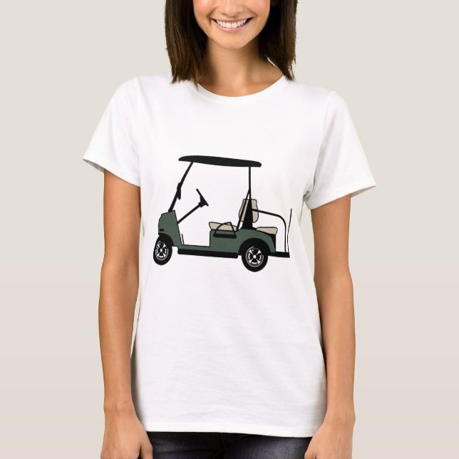Grönt Golf Cart T Shirt (Framsida)