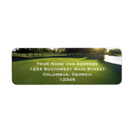 Grönt Golf Course at in Dawn Returadress Etikett