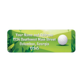 Grönt Golf Grass och Golf Boll Returadress Etikett