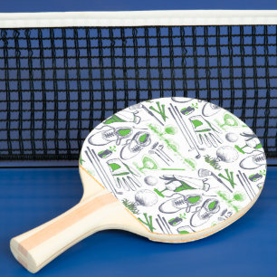 Grönt Golf Icons Mönster Pingisracket