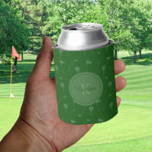 Grönt Golf Mönster Elegant Monogram Masculine Namn
