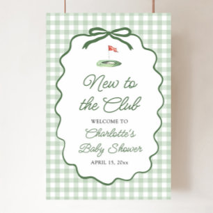 Grönt Golf Nytt på Klubben Baby Shower Välkommen Poster