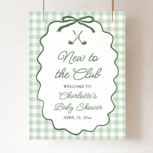 Grönt Golf Nytt på Klubben Baby Shower Välkommen Poster