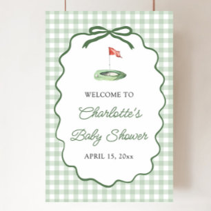 Grönt Golf Nytt på Klubben Baby Shower Välkommen Poster