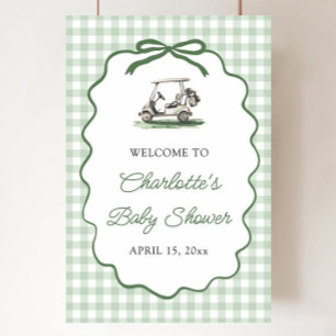 Grönt Golf Nytt på Klubben Baby Shower Välkommen Poster