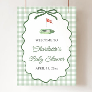 Grönt Golf Nytt på Klubben Baby Shower Välkommen Poster