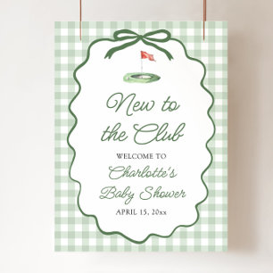 Grönt Golf Nytt på Klubben Baby Shower Välkommen Poster