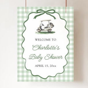 Grönt Golf Nytt på Klubben Baby Shower Välkommen Poster