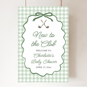 Grönt Golf Nytt på Klubben Baby Shower Välkommen Poster