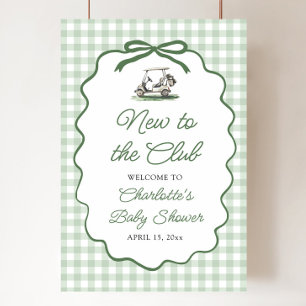 Grönt Golf Nytt på Klubben Baby Shower Välkommen Poster