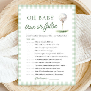 Grönt Golf Oh Baby Sant eller falskt Baby Shower-s Inbjudningar